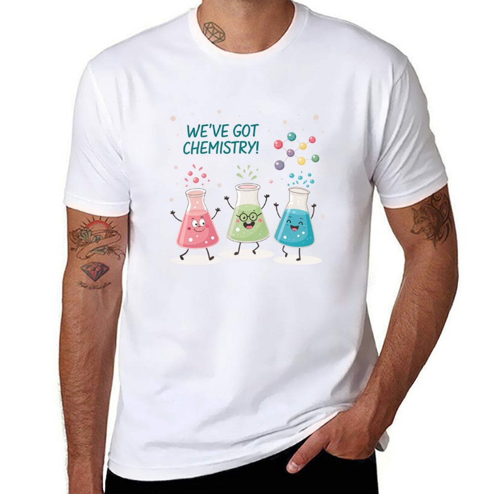 Science Buddy - Science Beaker Buddies T-shirt zwart katoenen