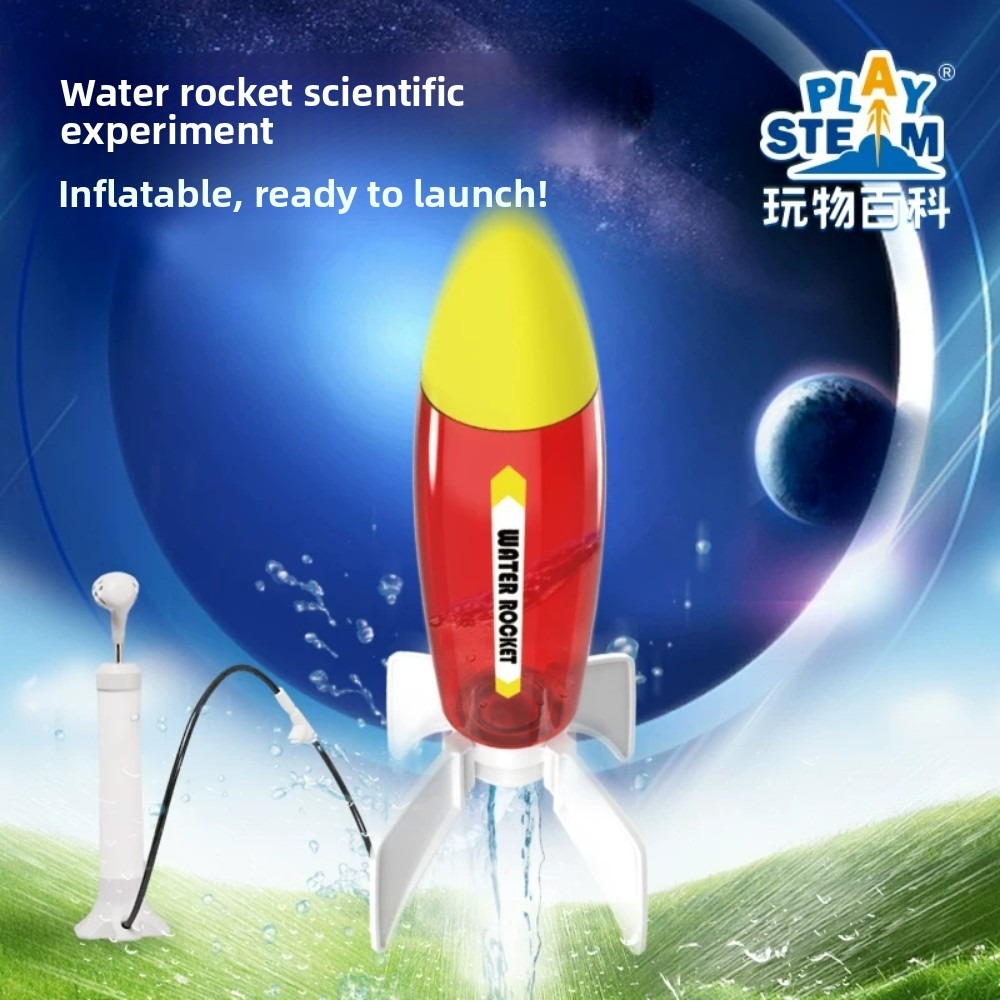 Science Project Physics - Waterraket-wetenschapsexperiment voor kinderen: natuurkundig speelgoed, luchtkanon,