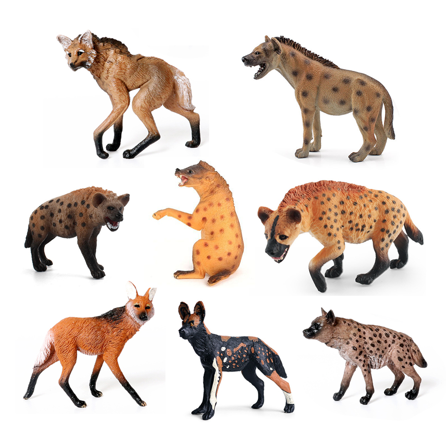 Science Toy - Realistische Plastic Wildlife Hyena, Maned Wolf,