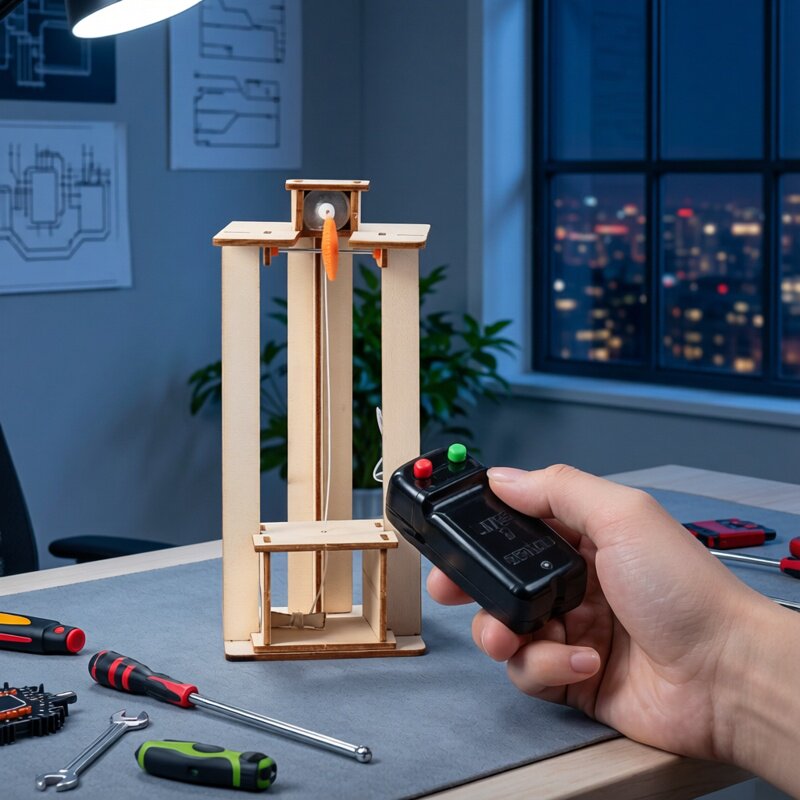 DIY Elektrische Lift Model Puz - Science Diy Model recensie en prijs